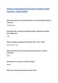 Revenue Management Final Exam Questions With Answers&vert; Latest Update