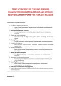 TEXAS STR &lpar;SCIENCE OF TEACHING READING&rpar; &NewLine;EXAMINATION COMPLETE QUESTIONS AND DETAILED &NewLine;SOLUTIONS LATEST UPDATE THIS YEAR JUST RELEASED