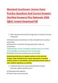 Maryland Auctioneer License Exam &NewLine;Practice Questions And Correct Answers &NewLine;&lpar;Verified Answers&rpar; Plus Rationale 2026 &NewLine;Q&A&vert; Instant Download Pdf