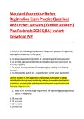 Maryland Apprentice Barber &NewLine;Registration Exam Practice Questions &NewLine;And Correct Answers &lpar;Verified Answers&rpar; &NewLine;Plus Rationale 2026 Q&A&vert; Instant &NewLine;Download Pdf 