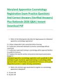Maryland Apprentice Cosmetology &NewLine;Registration Exam Practice Questions &NewLine;And Correct Answers &lpar;Verified Answers&rpar; &NewLine;Plus Rationale 2026 Q&A&vert; Instant &NewLine;Download Pdf  