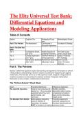 2026&sol;2027 The Elite Universal Test Bank&colon; Differential Equations & Modeling Applications &lpar;A-Grade Guaranteed&rpar;