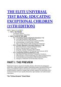 2026&sol;2027 THE ELITE UNIVERSAL TEST BANK&colon; Educating Exceptional Children &lpar;15th Edition&rpar; - Kirk &vert; 19&plus; S-Tier Application Questions & Rationales