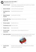 AQA General Certificate of Secondary Education &lpar;GCSE&rpar; Geography Paper 1 EXAM STUDY GUIDE 2026&sol;2027 ACCURATE QUESTIONS WITH CORRECT DETAILED SOLUTIONS &vert;&vert; 100&percnt; GUARANTEED PASS NEWEST VERSION