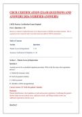 CRCR Certification Exam Questions and Answers 2023 &lpar;Verified Answers&rpar;