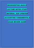 Bookkeeping Basics Lecture Notes Study Material 2026 Updated Accounting Fundamentals Exam Review Guide&NewLine;