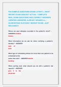 TSA SAMPLE QUESTIONS EXAM &lpar;LATEST&rpar; &vert;&vert; MOST &NewLine;RECENT EXAM 2026&vert;2027 ACTUAL  COMPLETE  &NewLine;REAL EXAM QUESTIONS AND CORRECT ANSWERS &NewLine;&lpar;VERIFIED ANSWERS&rpar; ALREADY GRADED A&plus; &vert; &NewLine;GUARANTEED SUCCESS&excl;&excl; NEWEST EXAM &vert; JUST &NewLine;RELEASED&excl;&excl; 
