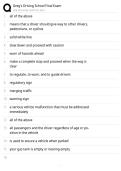 Greg's Driving School Final Exam EXAM STUDY GUIDE 2026&sol;2027 ACCURATE QUESTIONS WITH CORRECT DETAILED SOLUTIONS &vert;&vert; 100&percnt; GUARANTEED PASS NEWEST VERSION