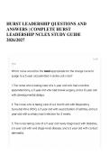 HURST LEADERSHIP QUESTIONS AND ANSWERS &vert; COMPLETE HURST LEADERSHIP NCLEX STUDY GUIDE 2026&sol;2027&Tab;