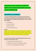 Orthopedic Nurse Certification COMPLETE &NewLine;EXAM LATEST VERSION QUESTIONS AND 100- &NewLine;Verified ANSWERS&period;pdf