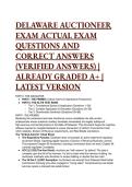 2026&sol;2027 Delaware Auctioneer State Exam Prep  &vert; 50&plus; Verified Q&A&comma; UCC &sect; 2-328 & GRT Case Studies &vert; Grade A&plus;