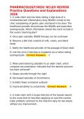 PHARMACOLOGY HESI NCLEX REVIEW Practice Questions and Explanations 2026&period;