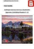 TEST BANK Auditing & Assurance Services&colon; A Systematic Approach&comma; 11th Edition Chapters 1 - 21 &emsp;&NewLine;