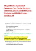 Compilation Bundle for Maryland Home Improvement Salesperson Exams Practice Questions And Correct Answers &lpar;Verified Answers&rpar; Plus Rationale 2026 Q&A&vert; Instant Download Pdf