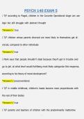 PSYCH 140 EXAM 5 &vert; QUESTIONS & ANSWERS &vert; COMPREHENSIVE INTRODUCTION TO PSYCHOLOGY STUDY GUIDE &vert; VERIFIED ANSWERS