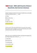 NAB Exam &ndash; NHA LOS Practice Exam 2 Questions & Correct Answers Study Guide