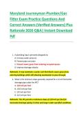 Maryland Journeyman Plumber&sol;Gas &NewLine;Fitter Exam Practice Questions And &NewLine;Correct Answers &lpar;Verified Answers&rpar; Plus &NewLine;Rationale 2026 Q&A&vert; Instant Download &NewLine;Pdf 