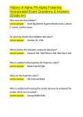 History of Alpha Phi Alpha Fraternity Incorporated Exam Questions & Answers &lpar;Grade A&plus;&rpar;&period;docx&NewLine;&NewLine;