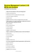 Revenue Management Lecture 2&colon; 50 MCQs and Answers