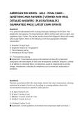 AMERICAN RED CROSS - ACLS - FINAL EXAM &ndash; &NewLine;QUESTIONS AND ANSWERS &vert; VERIFIED AND WELL &NewLine;DETAILED ANSWERS &vert; PLUS RATIONALES &vert; &NewLine;GUARANTEED PASS &vert; LATEST EXAM UPDATE 