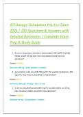 ATI Dosage Calculation Practice Exam 2026 &vert; 100 Questions & Answers with Detailed Rationales &vert; Complete Exam Prep & Study Guide