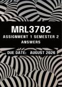 MRL3702 Assignment 1 Semester 2 &lpar;Complete Answers&rpar; &lbrace;Due Date August 2026