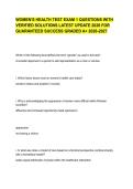 WOMEN'S HEALTH TEST EXAM 1 QUESTIONS WITH VERIFIED SOLUTIONS LATEST UPDATE 2026 FOR GUARANTEED SUCCESS GRADED A&plus; 2026-2027&NewLine;