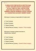 FLORIDA STATE FIREFIGHTER I&sol;II WRITTEN EXAM &NewLine;&lpar;LATEST 2026&rpar; MOST RECENT EXAM 2026&vert;2027 &NewLine;ACTUAL COMPLETE REAL VERIFIED EXAM &NewLine;QUESTIONS AND CORRECTLY WELL DEFINED &NewLine;ANSWERS &lpar;VERIFIED ANSWERS&rpar; ALREADY GRADED &NewLine;A&plus; &vert; GUARANTEED SUCCESS&excl;&excl;&excl; NEWEST EXAM&excl;&excl;&excl; 