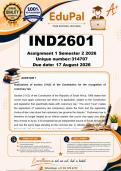 IND2601 Assignment 1 &lpar;COMPLETE ANSWERS&rpar; Semester 1 2026 &lpar;314707&rpar; - DUE 17 August 2026