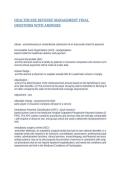 HEALTHCARE REVENUE MANAGEMENT FINAL QUESTIONS WITH ANSWERS
