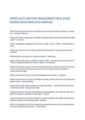 HOSPITALITY REVENUE MANAGEMENT FINAL EXAM REVIEW QUESTIONS WITH ANSWERS