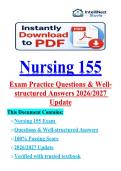 NUR 155 Exam 2 Questions &  verified Answers &lpar;2026&sol;2027Update&rpar;
