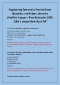 Engineering Economics Practice Exam Questions and Correct Answers &lpar;Verified Answers&rpar; Plus Rationales 2026 Q&A &vert; Instant Download Pdf
