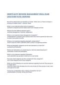 HOSPITALITY REVENUE MANAGEMENT FINAL EXAM QUESTIONS WITH ANSWERS
