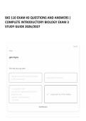 BIO 110 EXAM &num;3 QUESTIONS AND ANSWERS &vert; COMPLETE INTRODUCTORY BIOLOGY EXAM 3 STUDY GUIDE 2026&sol;2027 