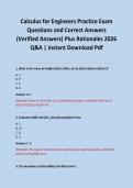 Calculus for Engineers Practice Exam Questions and Correct Answers &lpar;Verified Answers&rpar; Plus Rationales 2026 Q&A &vert; Instant Download Pdf