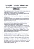 Evolve HESI Pediatrics Written Exam&NewLine;Questions And Accurate Answers&NewLine;2026&sol;2027