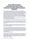 Evolve HESI Pediatrics&NewLine;Comprehensive Exam Practice&NewLine;Questions And 100&percnt; Verified Answers&NewLine;2026&sol;2027