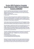 Evolve HESI Pediatrics Complete&NewLine;Exam Questions With Correct Detailed&NewLine;Answers 2026&sol;2027