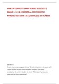 NUR 254 COMPLETE EXAM BUNDLE 2026&sol;2027 &vert; EXAMS 1&comma; 2&comma; 3 & 4 MATERNAL AND PEDIATRIC NURSING TEST BANK &vert; GALEN COLLEGE OF NURSING
