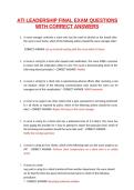 ATI Leadership Final Exam &vert; Complete Questions and Correct Answers &vert; Nursing Practice Exam Material