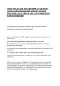 TEXAS REAL ESTATE STATE EXAM PRACTICE&sol; STUDY GUIDE EXAM QUESTIONS AND VERIFIED DETAILED SOLUTIONS LATEST UPDATE 2026 FOR GUARANTREED SUUCCESS 2026-2027