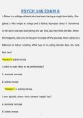 PSYCH 140 EXAM 6 &vert; QUESTIONS & ANSWERS &vert; COMPREHENSIVE INTRODUCTION TO PSYCHOLOGY STUDY GUIDE &vert; VERIFIED ANSWERS