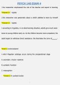 PSYCH 140 EXAM 4 &vert; QUESTIONS & ANSWERS &vert; COMPREHENSIVE INTRODUCTION TO PSYCHOLOGY STUDY GUIDE &vert; VERIFIED ANSWERS
