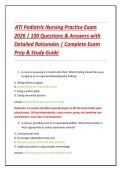 ATI Pediatric Nursing Practice Exam 2026 &vert; 100 Questions & Answers with Detailed Rationales &vert; Complete Exam Prep & Study Guide