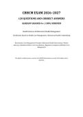 CBHCM Exam &lpar;2026&sol;2027&rpar; &ndash; Comprehensive Behavioral Health Care Management Practice Review &vert; 120 Practice Questions with Correct Answers