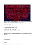 HEALTH ASSESSMENT FINAL EXAM&NewLine;PRACTICE QUESTIONS LATEST 2026&NewLine;ACTUAL EXAM TEST BANK&vert; NUR 504&NewLine;ADVANCED HEALTH ASSESSMENT&NewLine;FINAL EXAM PREP WITH COMPLETE&NewLine;50 REAL EXAM QUESTIONS AND&NewLine;CORRECT VERIFIED ANSWERS&sol;&NewLine;ALREADY GRADED A&plus; &lpar;MOST&NewLine;RECENT&excl;&excl;&rpar;