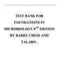 Test Bank&colon; Foundations in Microbiology 8th Edition by Chess & Talaro&NewLine;&NewLine;