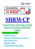 &NewLine;SHRM-CP Certification Exam 2026&sol;2027 &vert; Practice Questions & Verified Answers