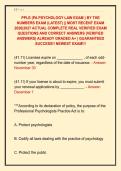 PPLE &lpar;PA PSYCHOLOGY LAW EXAM &rpar; BY THE &NewLine;NUMBERS EXAM &lpar;LATEST&rpar; &vert;&vert; MOST RECENT EXAM &NewLine;2026&vert;2027 ACTUAL COMPLETE REAL VERIFIED EXAM &NewLine;QUESTIONS AND CORRECT ANSWERS &lpar;VERIFIED &NewLine;ANSWERS&rpar; ALREADY GRADED A&plus; &vert; GUARANTEED &NewLine;SUCCESS&excl;&excl; NEWEST EXAM&excl;&excl;&excl;